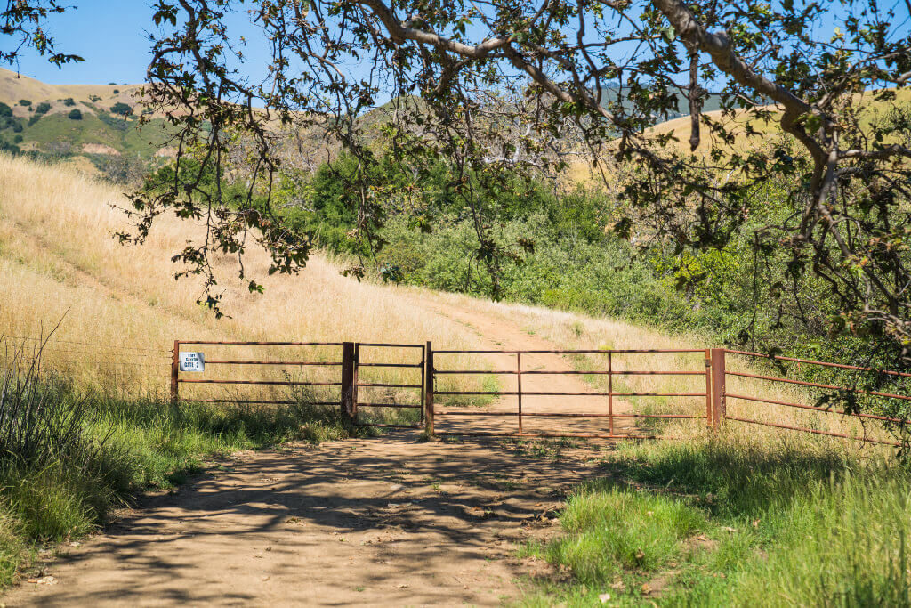 Another brown metal gate, this time Poly Canyon Gate Two