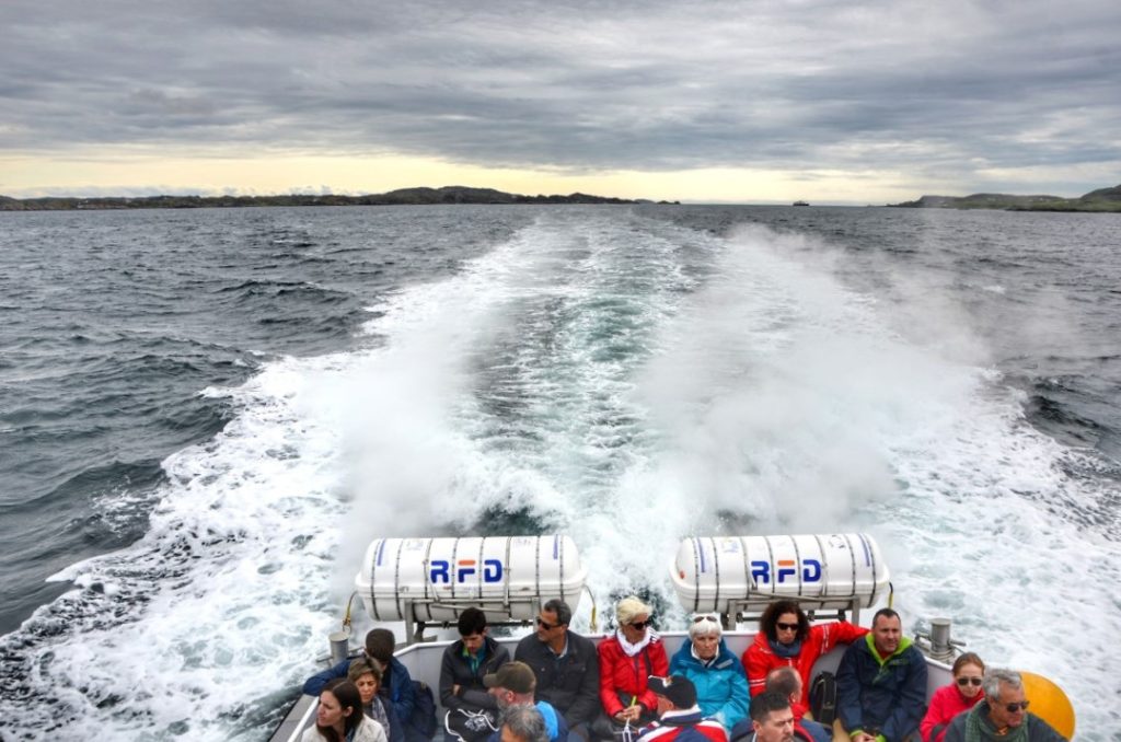 The trail of the boat as we journey to Fingal's Cave