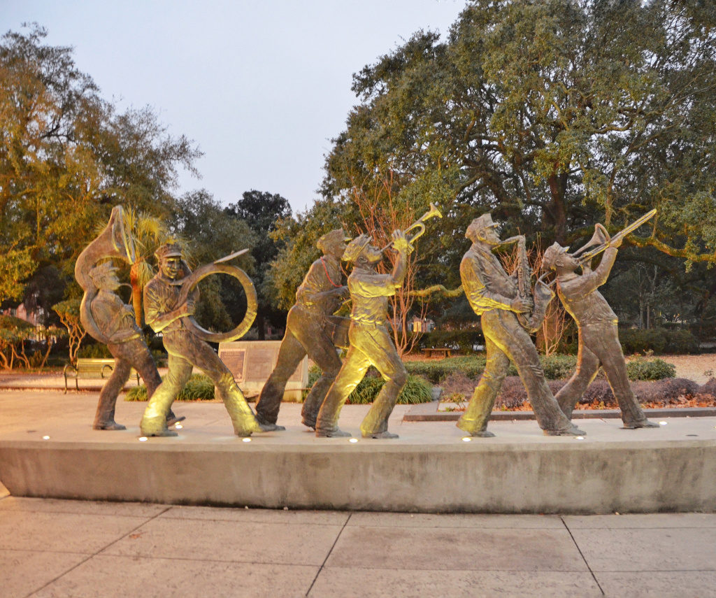 Jazz band statues in Louis Armstrong Park