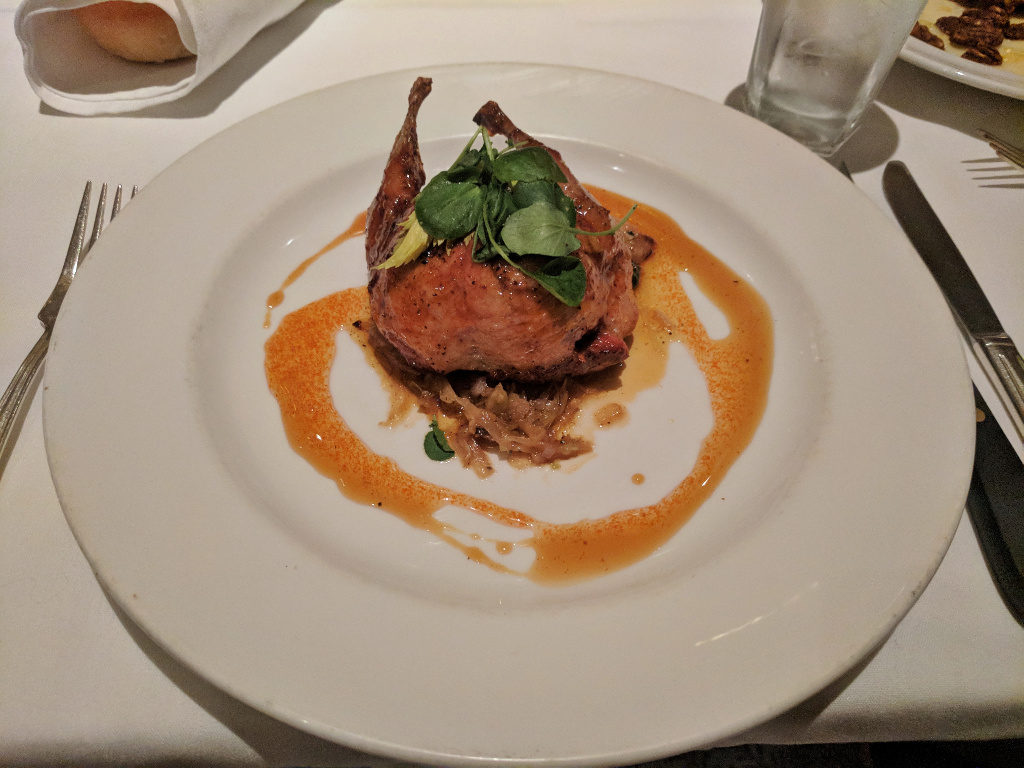 Boudin Stuffed Quail at the Commander's Palace