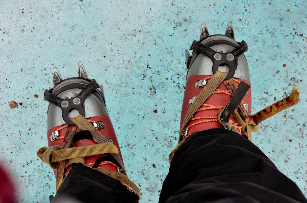 Boots and crampons for the expedition