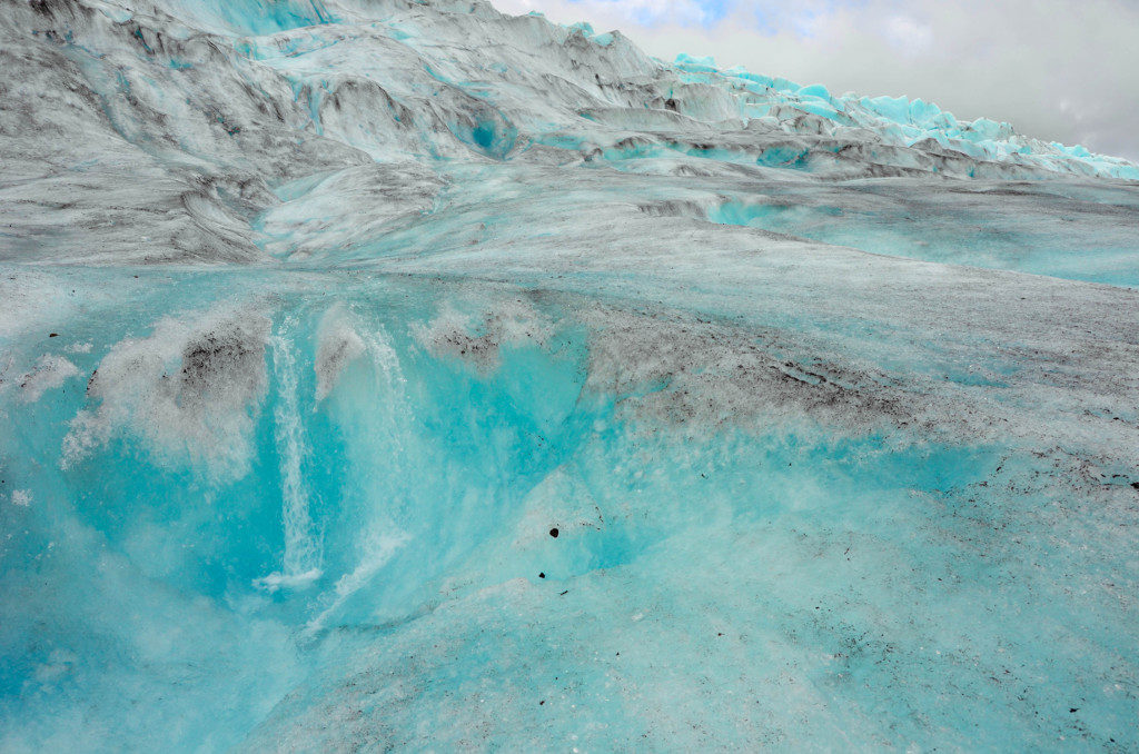 Small waterfall on Mendenhall Glacier
