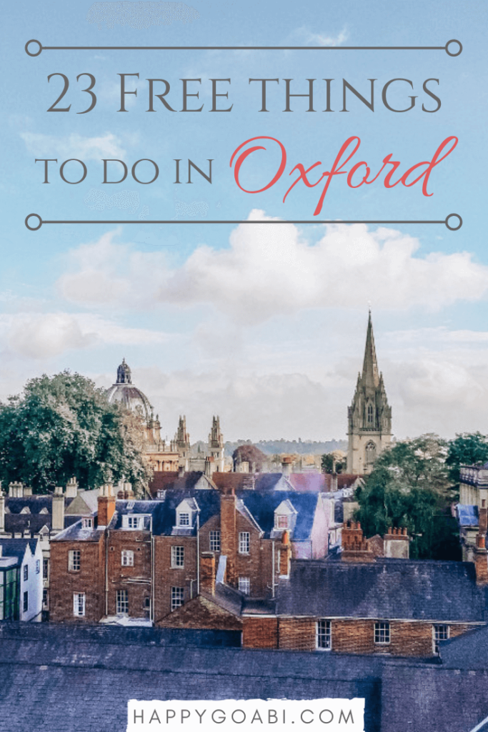 From museums, to city sights, to parks and outdoor spaces, to activities and events, here are the best free things to do in Oxford, England!