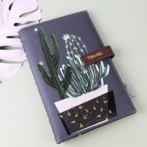 Travel wallet with cactus design