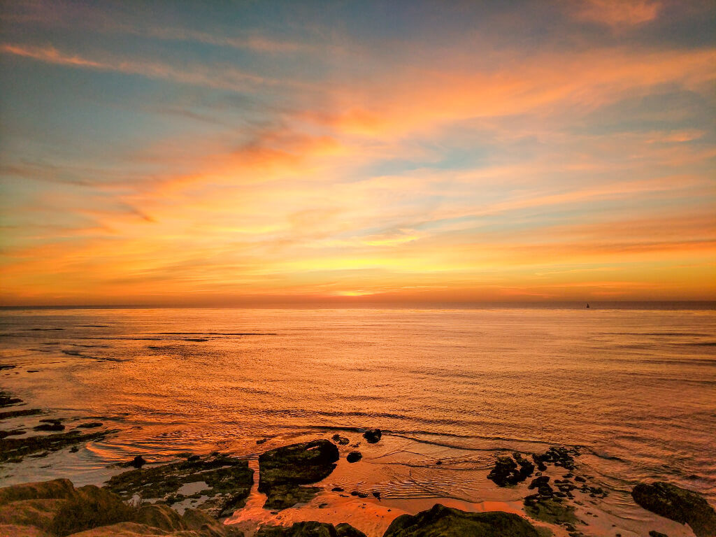 Orange and yellow sunset from Sunset Cliffs