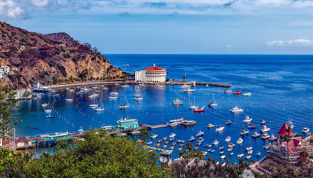 View over the boats on Catalina Island