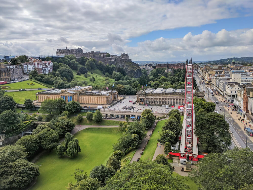 View over Edinburgh Castle from the Scott Monument