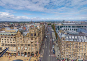 View of the city below the Scott Monument