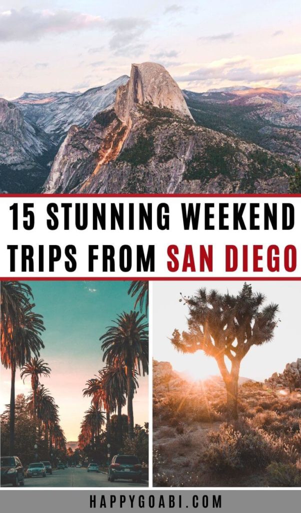 Pinterest image for weekend getaways form San Diego article